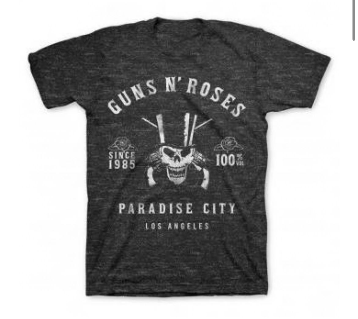 Gun N Roses- Paradise City Skeleton Label Tee T-Shirts