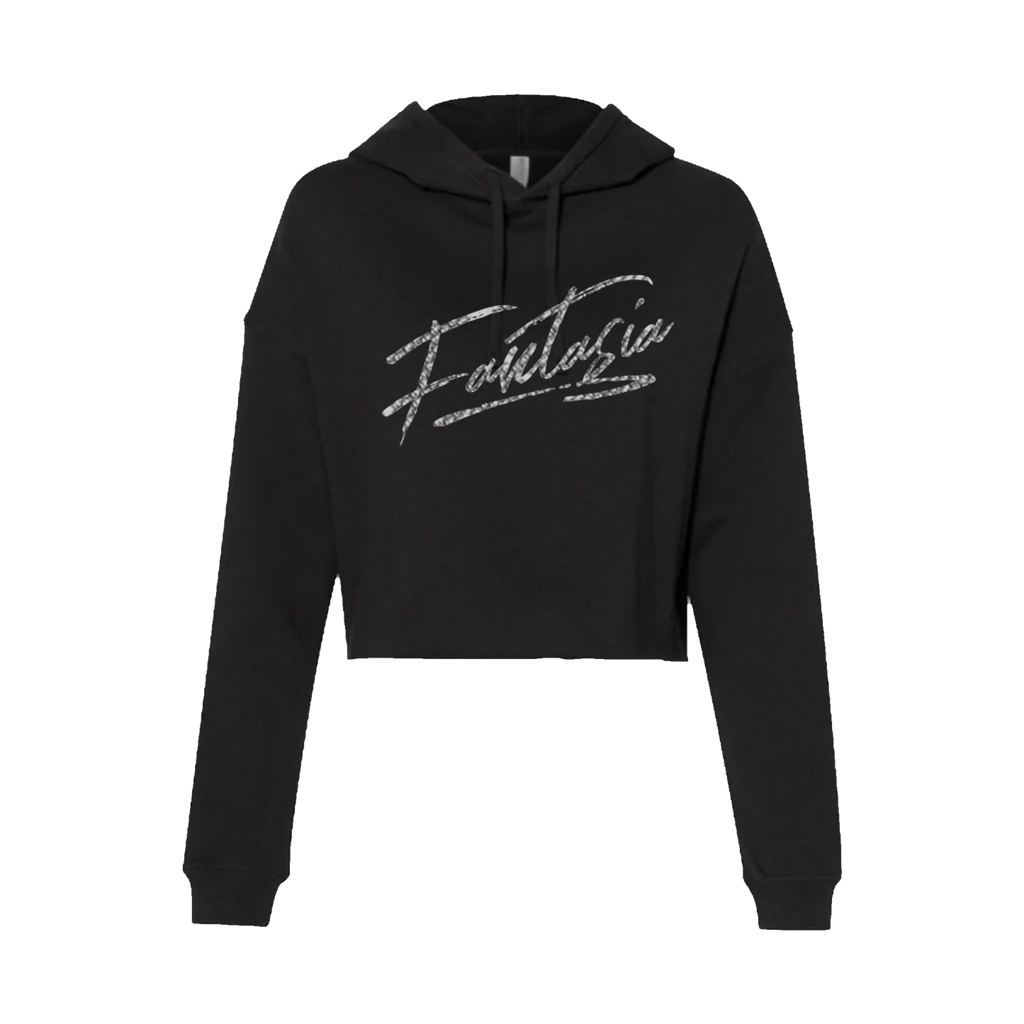 Ladies crop top bling hoodie