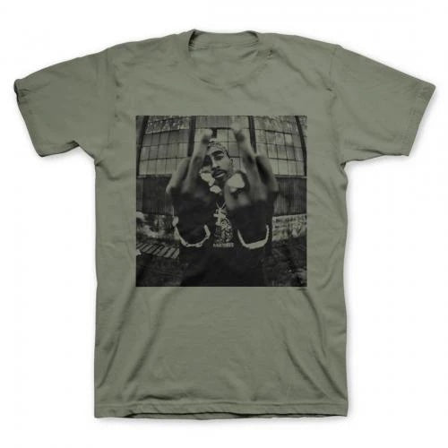 TUPAC-BOLD TEE ARMY GREEN