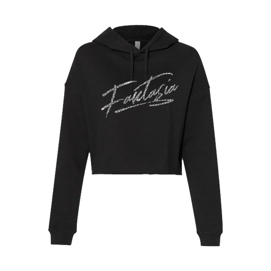 Fantasia-Ladies crop top bling hoodie