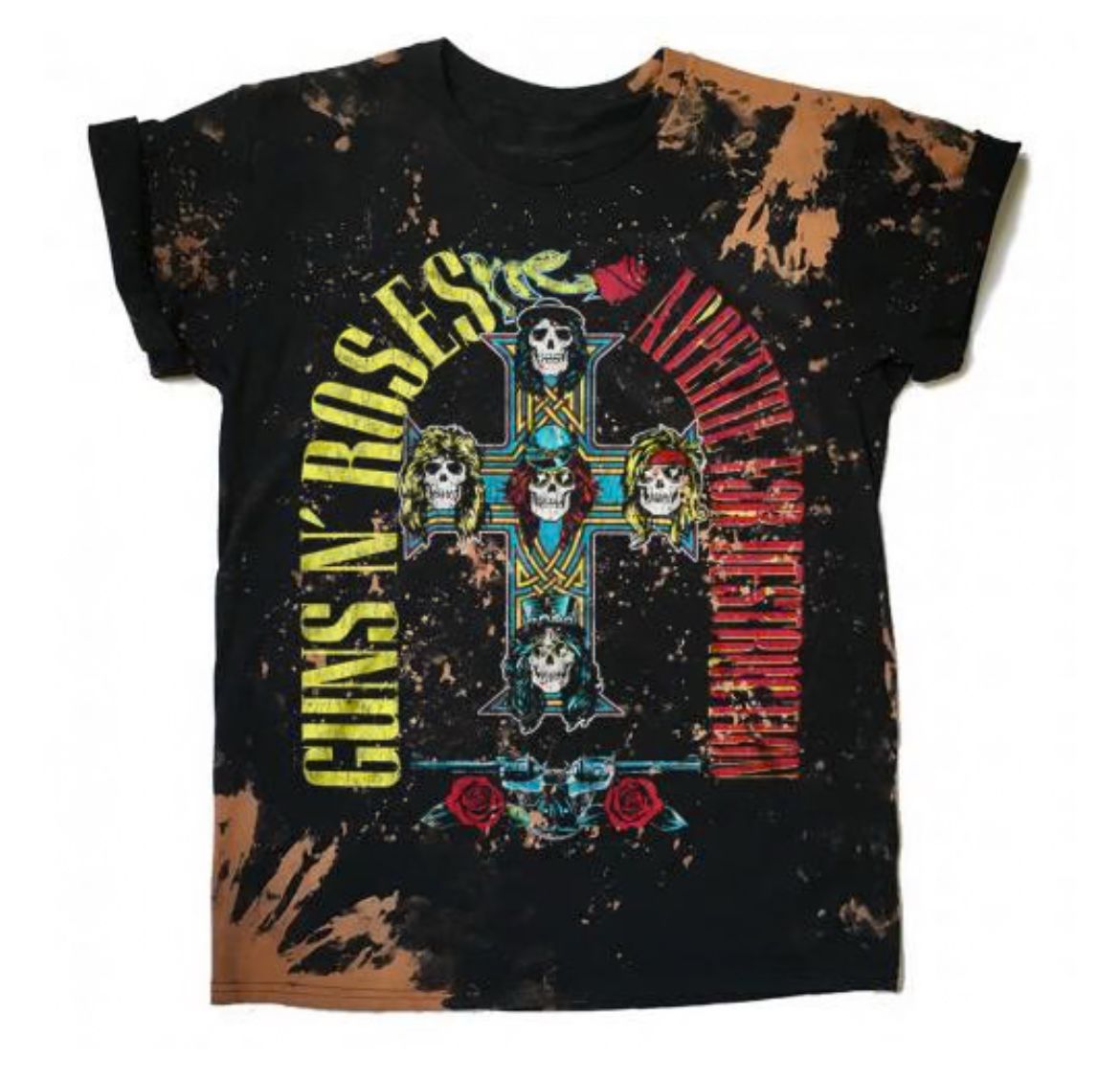 Gun N Roses- Bleach Splatter Tee T-Shirts