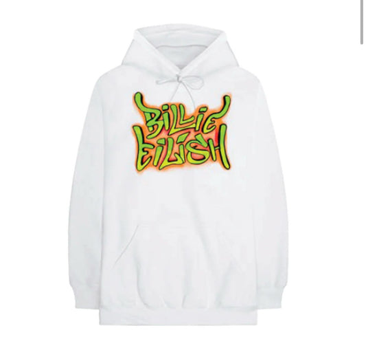 Billie Eilish- Graffiti Hoodie White Hoodies