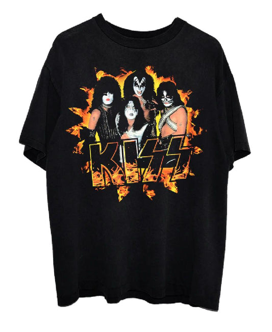Kiss Fire Logo Black Tee T-Shirts